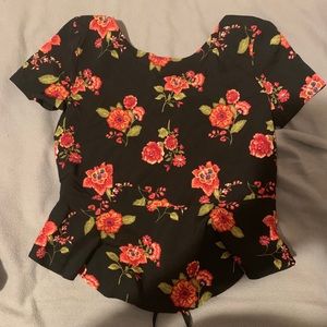 NWT Black Floral forever 21 top